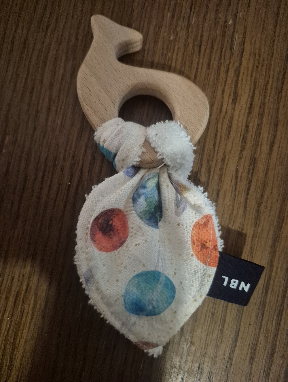 *5/$25 Baby Items* Wooden Bunny Ear Teething Ring No Marks NBL